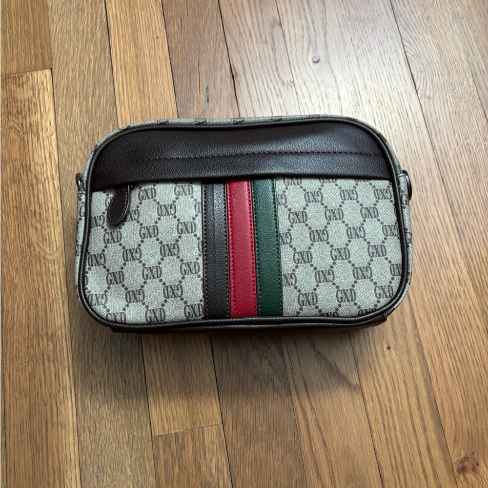 Brown and Multicolor Men's Bag
